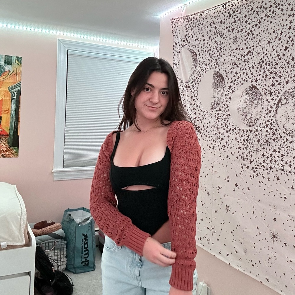 Rust Crochet Shrug